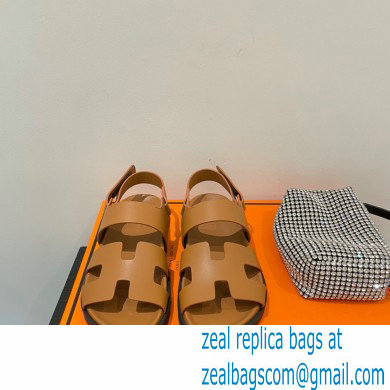 Hermes Takara Sandals Top Quality Brown 2021 - Click Image to Close