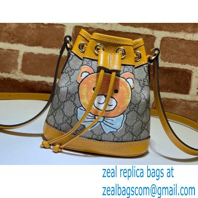 Kai x Gucci Mini Bucket Bag 660304 Teddy Bear 2021 - Click Image to Close