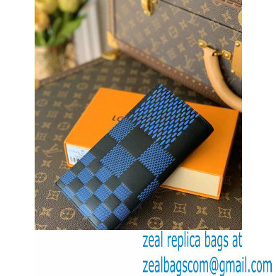 Louis Vuitton Damier Infini 3D Leather Brazza Wallet Blue 2021 - Click Image to Close