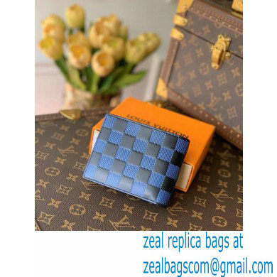 Louis Vuitton Damier Infini 3D Leather Multiple Wallet N60440 Blue 2021