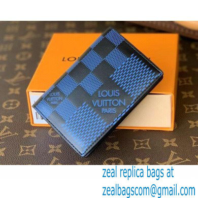 Louis Vuitton Damier Infini 3D Leather Pocket Organizer Wallet N60439 Blue 2021