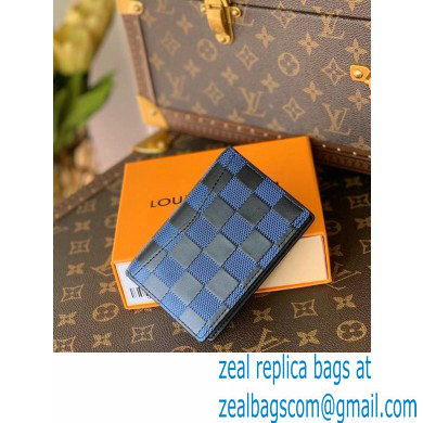 Louis Vuitton Damier Infini 3D Leather Pocket Organizer Wallet N60439 Blue 2021 - Click Image to Close