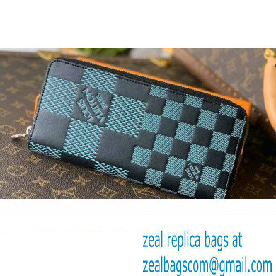 Louis Vuitton Damier Infini 3D Leather Zippy Wallet Vertical N60442 Green 2021