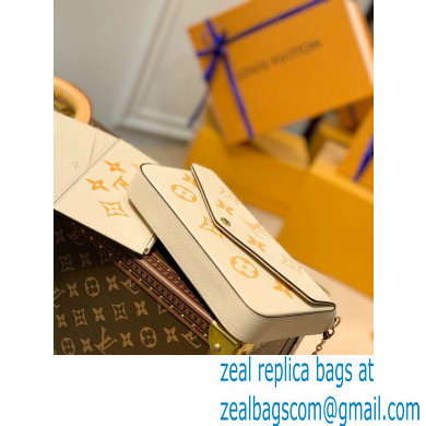 Louis Vuitton Monogram Empreinte Leather Felicie Pochette Bag M80498 Cream/Saffron By The Pool Capsule Collection 2021