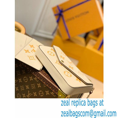 Louis Vuitton Monogram Empreinte Leather Felicie Pochette Bag M80498 Cream/Saffron By The Pool Capsule Collection 2021 - Click Image to Close