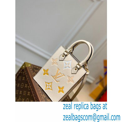 Louis Vuitton Monogram Empreinte Leather Petit Sac Plat Bag M80449 Cream/Saffron By The Pool Capsule Collection 2021 - Click Image to Close