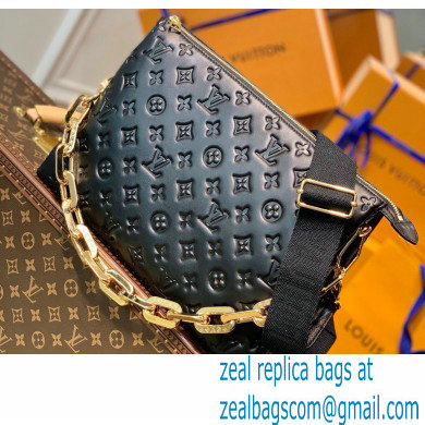 Louis Vuitton Monogram-embossed Lambskin Coussin MM Bag M57783 Black 2021 - Click Image to Close