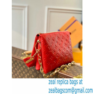 Louis Vuitton Monogram-embossed Lambskin Coussin PM Bag M57792 Red 2021 - Click Image to Close