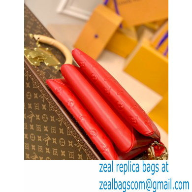 Louis Vuitton Monogram-embossed Lambskin Coussin PM Bag M57792 Red 2021