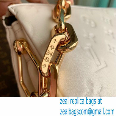 Louis Vuitton Monogram-embossed Lambskin Coussin PM Bag M57793 Cream 2021 - Click Image to Close