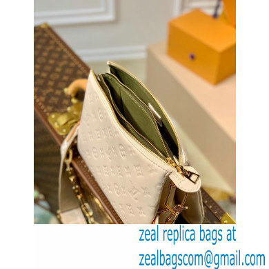 Louis Vuitton Monogram-embossed Lambskin Coussin PM Bag M57793 Cream 2021