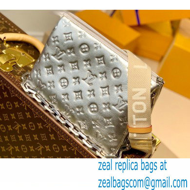 Louis Vuitton Monogram-embossed Lambskin Coussin PM Bag M57913 Silver 2021 - Click Image to Close