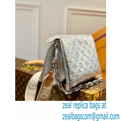 Louis Vuitton Monogram-embossed Lambskin Coussin PM Bag M57913 Silver 2021 - Click Image to Close