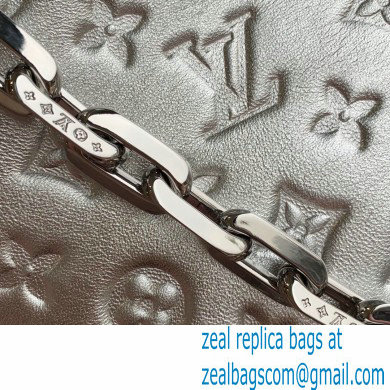 Louis Vuitton Monogram-embossed Lambskin Coussin PM Bag M57913 Silver 2021 - Click Image to Close