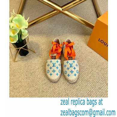 Louis Vuitton Monogram-embroidered Canvas Starboard Flat Espadrilles Blue 2021