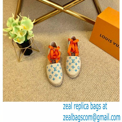 Louis Vuitton Monogram-embroidered Canvas Starboard Flat Espadrilles Blue 2021