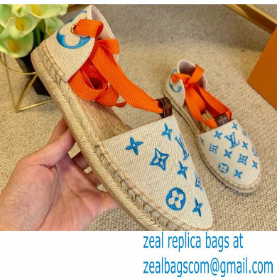 Louis Vuitton Monogram-embroidered Canvas Starboard Flat Espadrilles Blue 2021