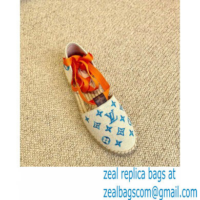 Louis Vuitton Monogram-embroidered Canvas Starboard Flat Espadrilles Blue 2021 - Click Image to Close