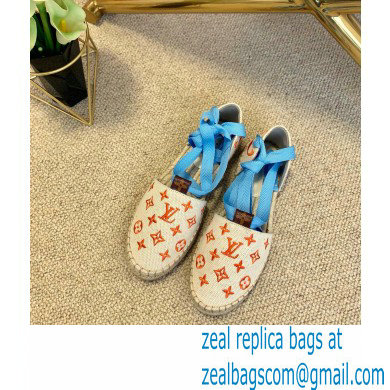 Louis Vuitton Monogram-embroidered Canvas Starboard Flat Espadrilles Orange 2021
