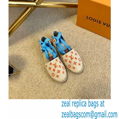Louis Vuitton Monogram-embroidered Canvas Starboard Flat Espadrilles Orange 2021