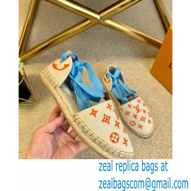 Louis Vuitton Monogram-embroidered Canvas Starboard Flat Espadrilles Orange 2021