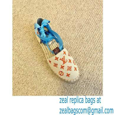 Louis Vuitton Monogram-embroidered Canvas Starboard Flat Espadrilles Orange 2021