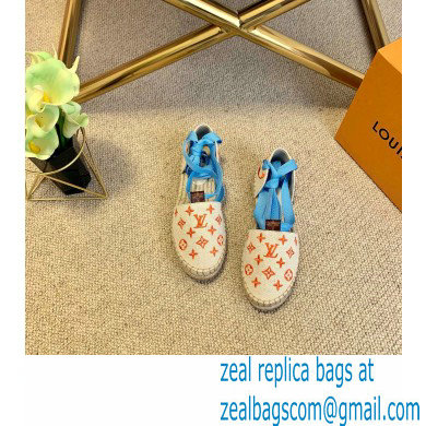 Louis Vuitton Monogram-embroidered Canvas Starboard Flat Espadrilles Orange 2021