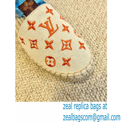 Louis Vuitton Monogram-embroidered Canvas Starboard Flat Espadrilles Orange 2021