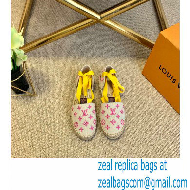 Louis Vuitton Monogram-embroidered Canvas Starboard Flat Espadrilles Pink 2021