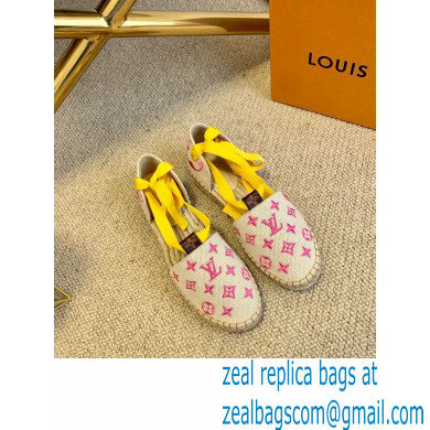 Louis Vuitton Monogram-embroidered Canvas Starboard Flat Espadrilles Pink 2021