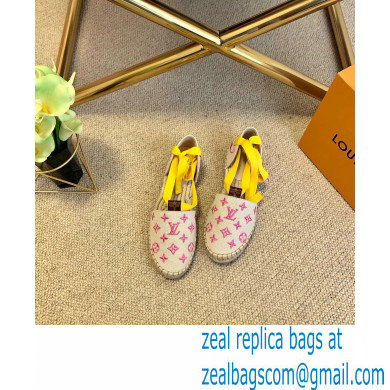 Louis Vuitton Monogram-embroidered Canvas Starboard Flat Espadrilles Pink 2021