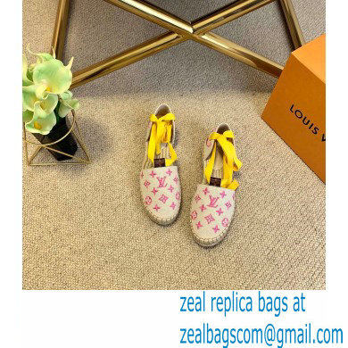 Louis Vuitton Monogram-embroidered Canvas Starboard Flat Espadrilles Pink 2021