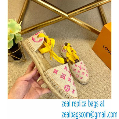 Louis Vuitton Monogram-embroidered Canvas Starboard Flat Espadrilles Pink 2021