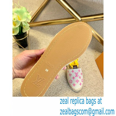 Louis Vuitton Monogram-embroidered Canvas Starboard Flat Espadrilles Pink 2021