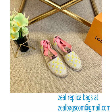 Louis Vuitton Monogram-embroidered Canvas Starboard Flat Espadrilles Yellow 2021