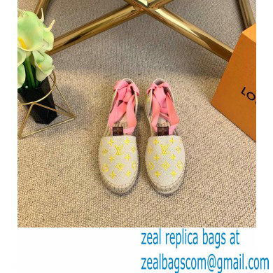 Louis Vuitton Monogram-embroidered Canvas Starboard Flat Espadrilles Yellow 2021