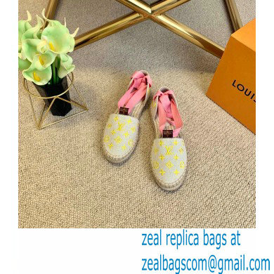 Louis Vuitton Monogram-embroidered Canvas Starboard Flat Espadrilles Yellow 2021