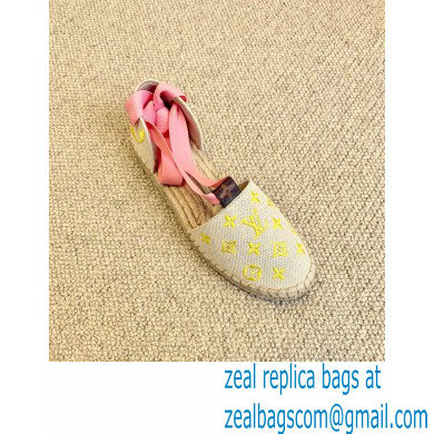 Louis Vuitton Monogram-embroidered Canvas Starboard Flat Espadrilles Yellow 2021