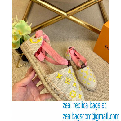 Louis Vuitton Monogram-embroidered Canvas Starboard Flat Espadrilles Yellow 2021