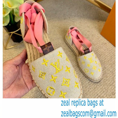 Louis Vuitton Monogram-embroidered Canvas Starboard Flat Espadrilles Yellow 2021