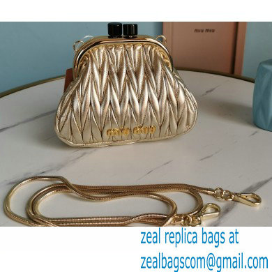 Miu Miu Belle Nappa Leather Mini Bag 5BP016 Gold