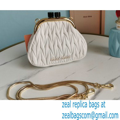 Miu Miu Belle Nappa Leather Mini Bag 5BP016 White - Click Image to Close