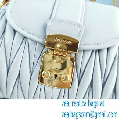 Miu Miu Coffer Matelasse Nappa Leather HandBag 5BH188 Light Blue