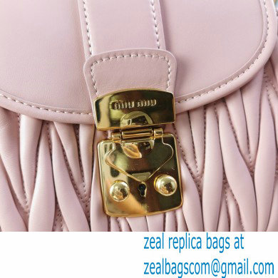 Miu Miu Coffer Matelasse Nappa Leather HandBag 5BH188 Nude Pink