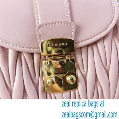 Miu Miu Coffer Matelasse Nappa Leather HandBag 5BH188 Nude Pink - Click Image to Close