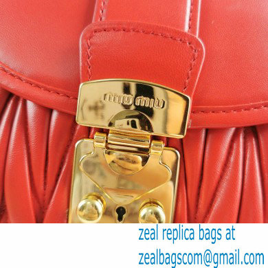 Miu Miu Coffer Matelasse Nappa Leather HandBag 5BH188 Red - Click Image to Close