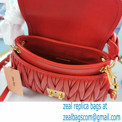 Miu Miu Coffer Matelasse Nappa Leather HandBag 5BH188 Red