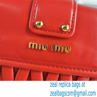 Miu Miu Coffer Matelasse Nappa Leather HandBag 5BH188 Red - Click Image to Close