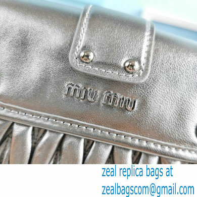 Miu Miu Coffer Matelasse Nappa Leather HandBag 5BH188 Silver - Click Image to Close