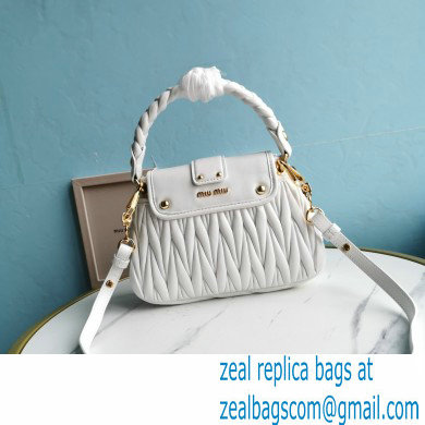 Miu Miu Coffer Matelasse Nappa Leather HandBag 5BH188 White